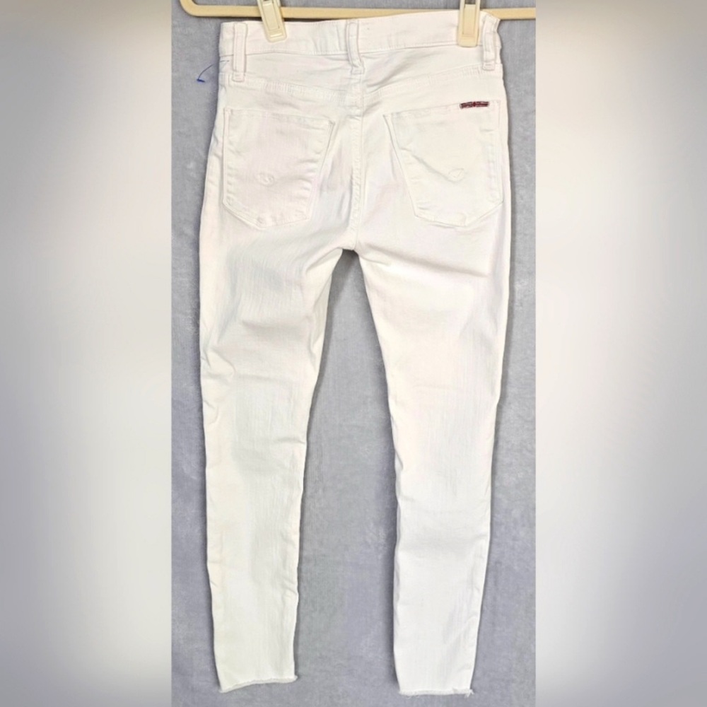 Hudson Nico Mid-Rise Raw Hem White Skinny Jeans – Size 25 EUC